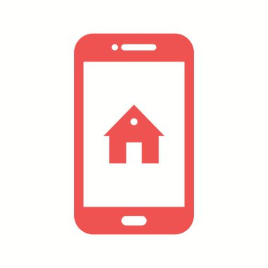 Eşsiz Ev Ekran Vektörü Kabartma Simgesi