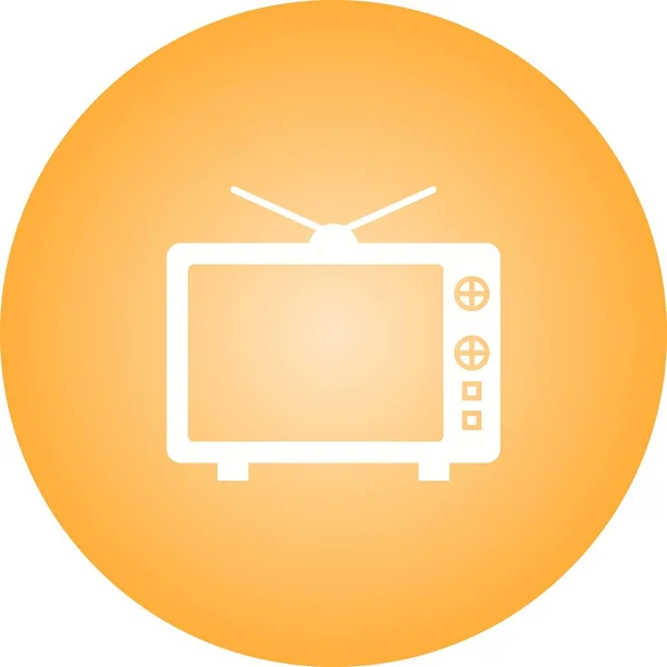 Único Glifo Televisión Vector Icono — Vector de stock