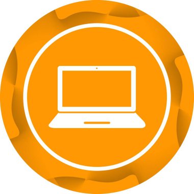 Eşsiz Laptop Glyph Vektör Simgesi