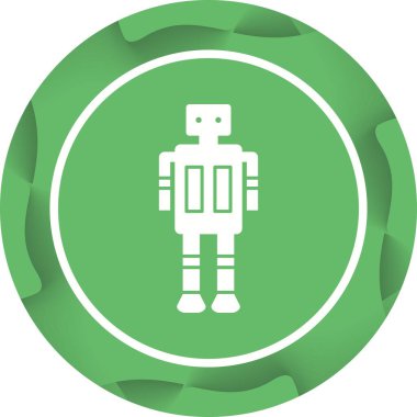 Benzersiz Robot Vektör Kabartma Simgesi