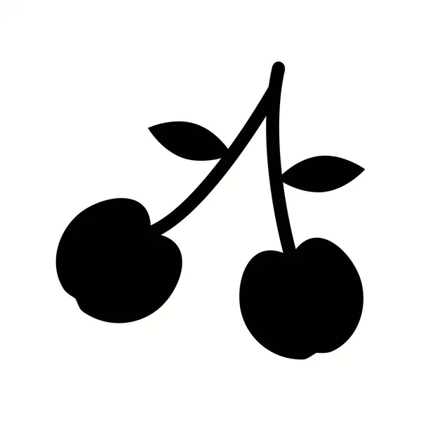 Einzigartiges Cherry Vector Glyph Icon — Stockvektor