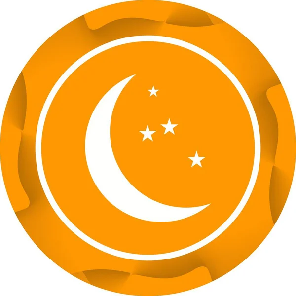 Einzigartiges Mond Und Sterne Vektor Glyphen Symbol — Stockvektor