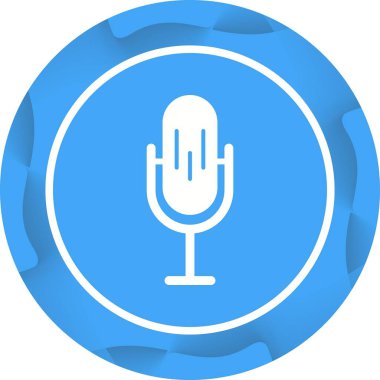 Benzersiz Mic Vektör Kabartma Simgesi