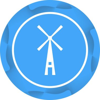 Eşsiz Yel Değirmeni Vektör Kabartma Simgesi