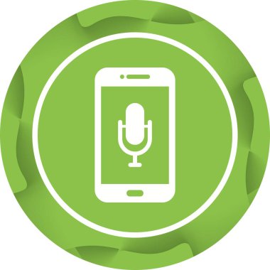 Benzersiz Mikrofon Vektör Kabartma Simgesi