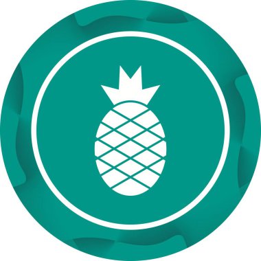 Benzersiz Ananas Vektör Kabartma Simgesi