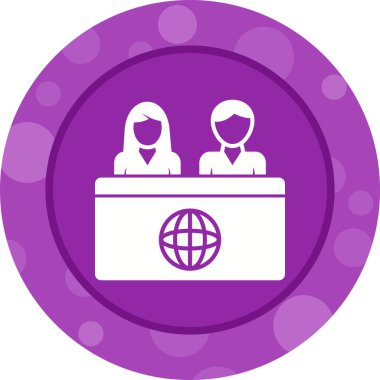 Haber Masasındaki Eşsiz Sunucular Vektör Sembolü Simgesi