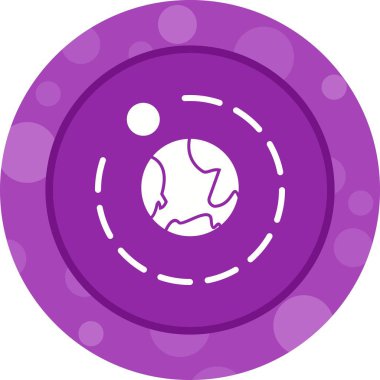 Dünya yörüngesindeki Eşsiz Aylar Vektör Simgesi Simgesi