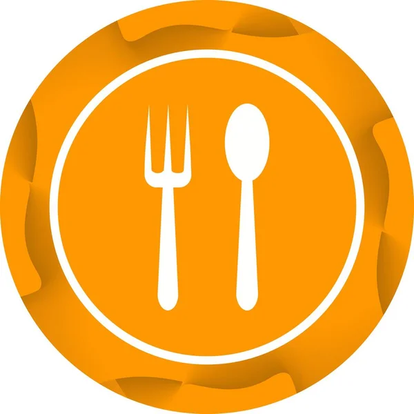 Unique Spoon Fork Vector Glyph Icon — Stock Vector