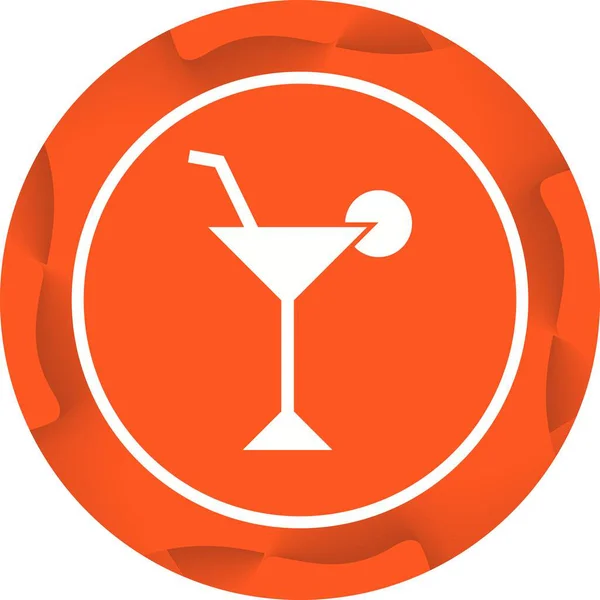 Einzigartiges Cocktail Glass Vector Glyph Icon — Stockvektor