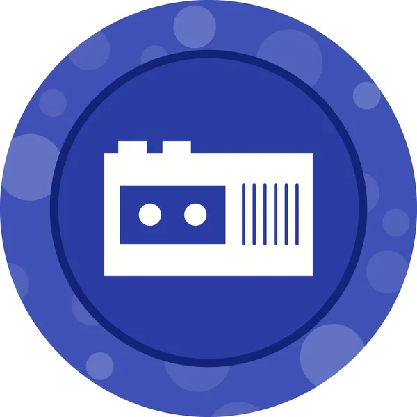 Unique Tape Recorder Vector Glyph Icon — Stock Vector