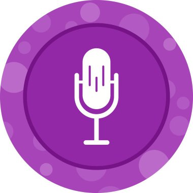 Benzersiz Mic Vektör Kabartma Simgesi