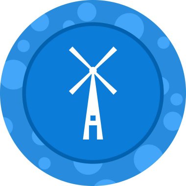 Eşsiz Yel Değirmeni Vektör Kabartma Simgesi