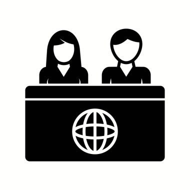 Haber Masasındaki Eşsiz Sunucular Vektör Sembolü Simgesi