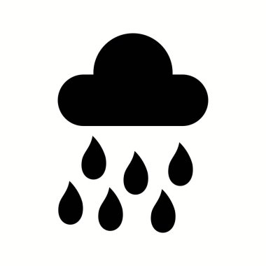 Eşsiz Yağmurlu Vektör Kabartma Simgesi