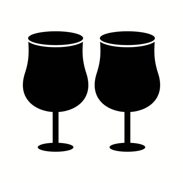 Verres Groupe Uniques Glyphe Vectoriel Icône — Image vectorielle