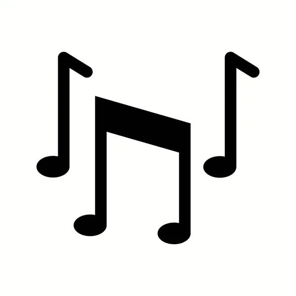 Notas Musicais Únicas Vector Glyph Icon — Vetor de Stock