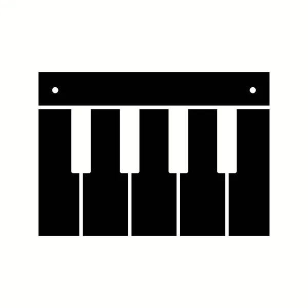 Unico Vettore Pianoforte Glyph Icona — Vettoriale Stock