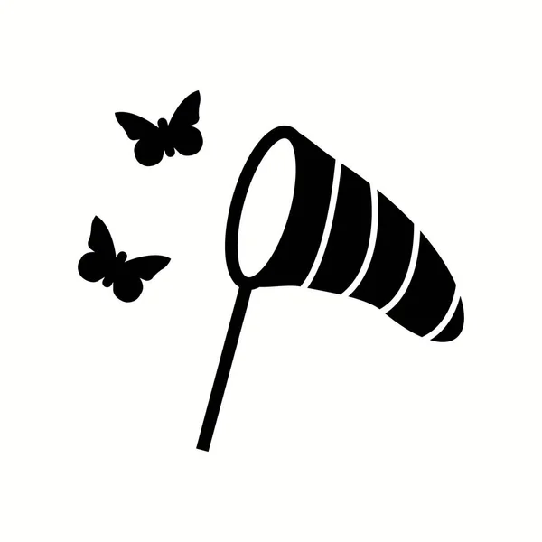 Único Captura Mariposas Glifo Vector Icono — Vector de stock