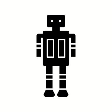 Benzersiz Robot Vektör Kabartma Simgesi