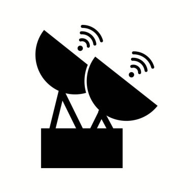 Eşsiz İki Uydu Vektör Kabartma Simgesi