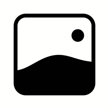 Eşsiz Galeri Vektörü Glyph Simgesi