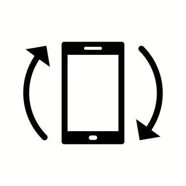 Benzersiz Otomatik Döndürme Vektörü Glyph Simgesi