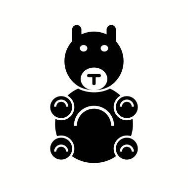 Benzersiz Doldurulmuş Oyuncak Vektör Kabartma Simgesi