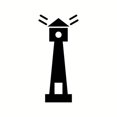 Benzersiz Deniz Feneri Vektör Kabartma Simgesi