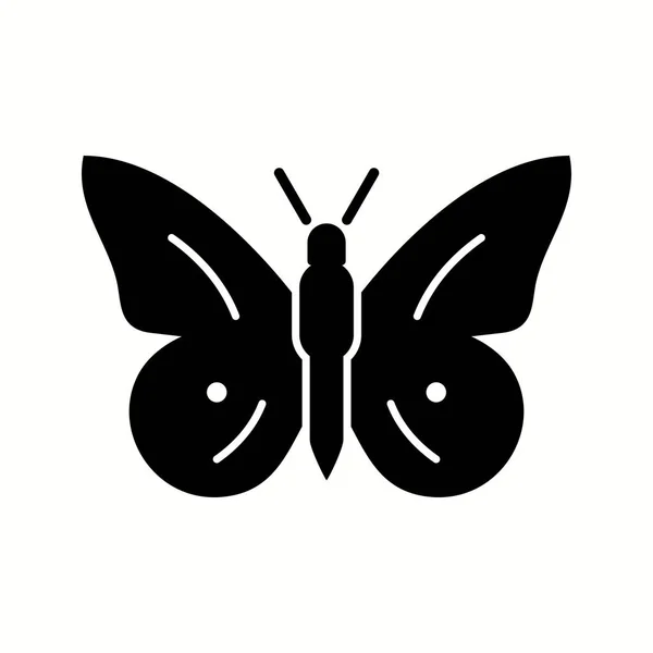 Unikátní Motýlí Vektor Glyph Ikona — Stockový vektor