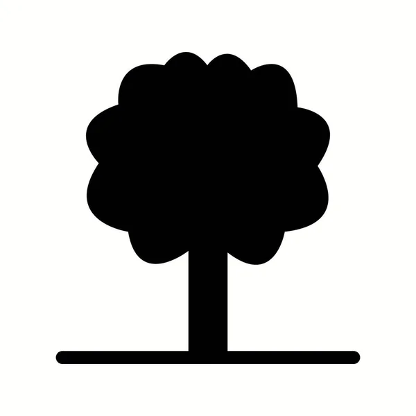 Unico Albero Vettore Glyph Icona — Vettoriale Stock