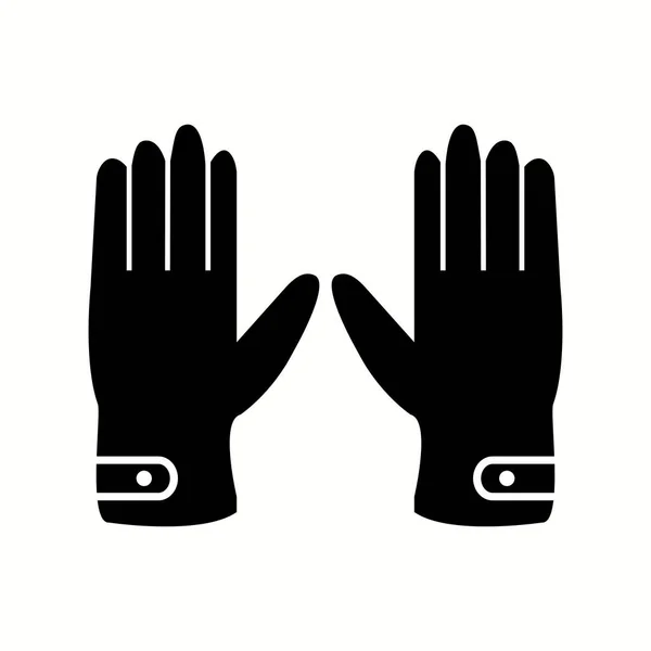 ユニークな革手袋ベクトルグリフアイコン — ストックベクタ