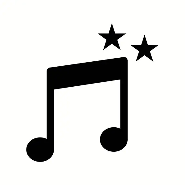 Música Única Vector Glifo Icono — Vector de stock