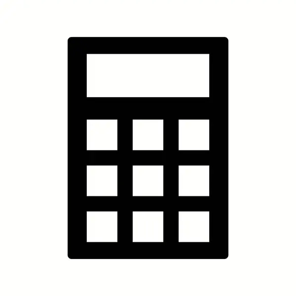 Única Calculadora Vector Glyph Icon —  Vetores de Stock