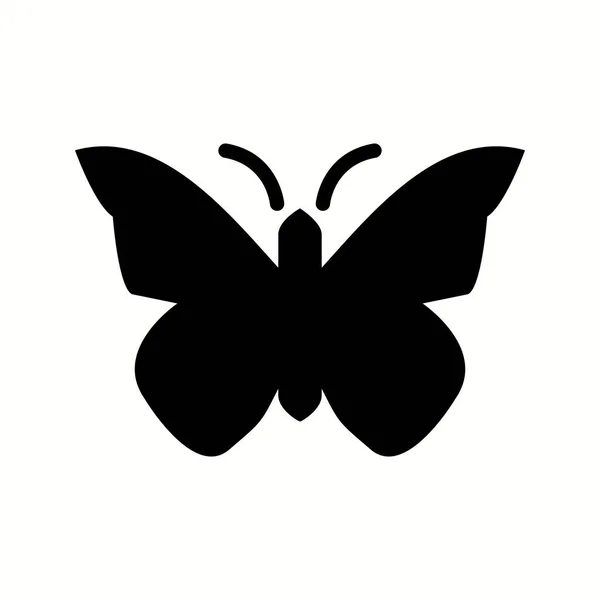 Ícono Glifo Vector Mariposa Único — Archivo Imágenes Vectoriales