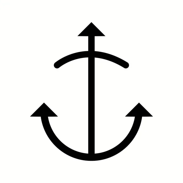 Unique Anchor Vector Glyph Icon — Stock Vector