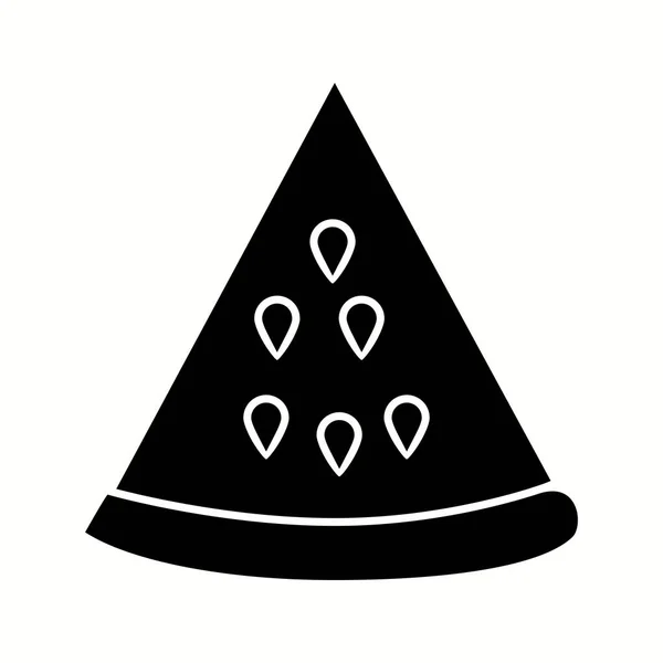 Glyphe Vecteur Unique Pastèque — Image vectorielle