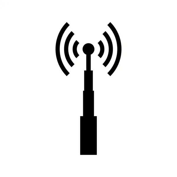 Unikátní Telekomunikační Věž Vector Glyph Icon — Stockový vektor