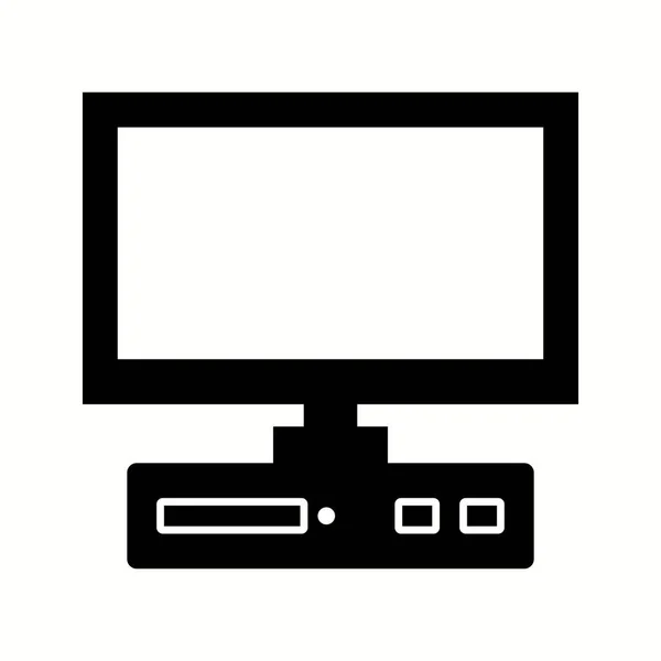 Unique Desktop Vector Glyph Icon — Stock Vector
