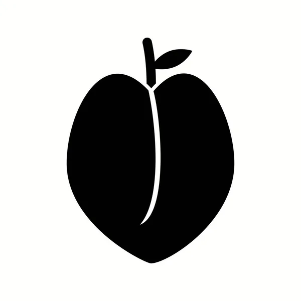 Einzigartiges Pfirsich Vektor Glyphen Symbol — Stockvektor