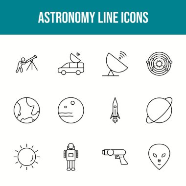 Eşsiz astronomi vektör çizgisi simgesi
