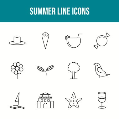 Eşsiz yaz vektör çizgisi simgesi