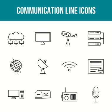 Eşsiz iletişim vektör çizgisi simgesi belirlendi