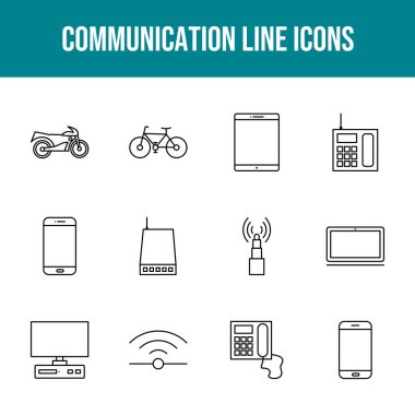 Eşsiz iletişim vektör çizgisi simgesi belirlendi