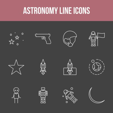 Eşsiz astronomi vektör çizgisi simgesi