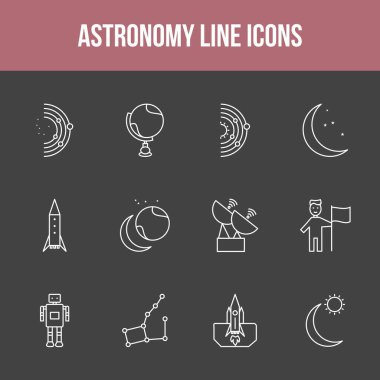 Eşsiz astronomi vektör çizgisi simgesi