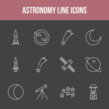 Eşsiz astronomi vektör çizgisi simgesi