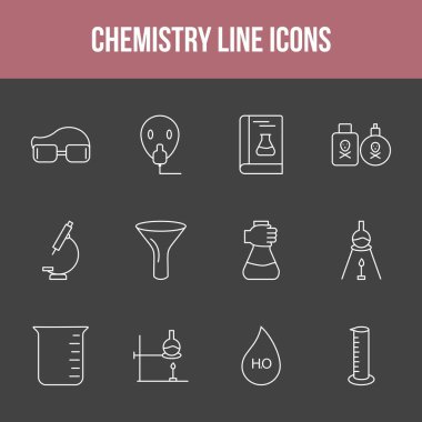 Eşsiz kimya vektör çizgisi simgesi