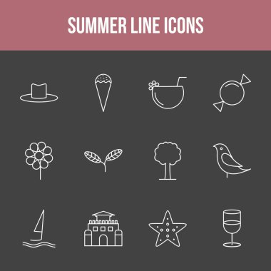 Eşsiz yaz vektör çizgisi simgesi