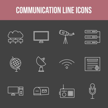 Eşsiz iletişim vektör çizgisi simgesi belirlendi